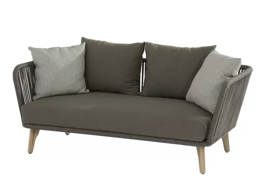 Sofa ogrodowa nowoczesna SANTANDER szara z grubymi poduszkami