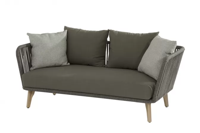 Sofa ogrodowa nowoczesna SANTANDER szara z grubymi poduszkami