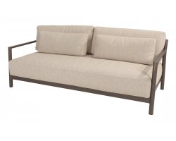 Nowoczesna sofa ogrodowa aluminiowa brązowa CAPRESI 4SO z poduszkami beżowymi