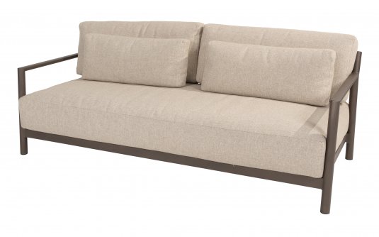 Nowoczesna sofa ogrodowa aluminiowa brązowa CAPRESI 4SO z poduszkami beżowymi
