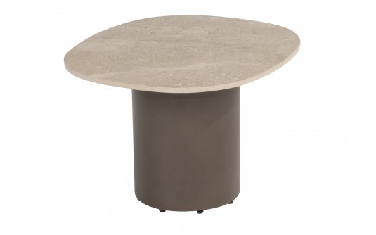 Owalny stolik kawowy brązowa noga blat ceramiczny SOFIE 50x60 cm Owalny stolik kawowy brązowa noga blat ceramiczny SOFIE 50x60 cm