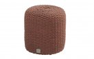 okrągła nowoczesna pufa ogrodowa z liny polipropylenowej MUFFIN CEGLANA