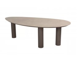 Stół ceramiczny o nieregularnym kształcie ARIZONA blat ceramiczny ciemnobrazowy 