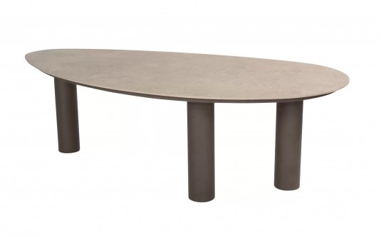 Stół ceramiczny o nieregularnym kształcie ARIZONA blat ceramiczny ciemnobrazowy 