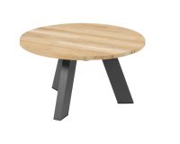 Okrągły stolik kawowy ogrodowy COSMIC Ø65 grafitowy z blatem teak