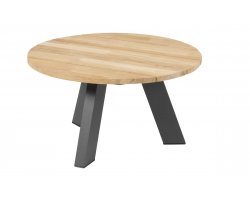 Okrągły stolik kawowy ogrodowy COSMIC Ø65 grafitowy z blatem teak