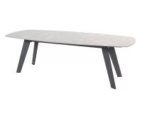 Stół na taras z ceramicznym blatem MONTANA 4SO 240x103 cm nogi antracyt blat szary