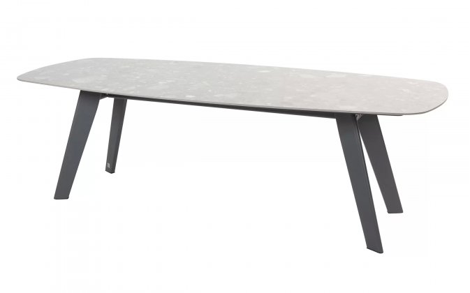 Stół na taras z ceramicznym blatem MONTANA 4SO 240x103 cm nogi antracyt blat szary