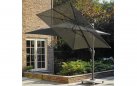 Ciemnoszary aluminiowy parasol ogrodowy PALERMO 3,5x3 noga boczna poszycie Spuncrylic ciemnoszare