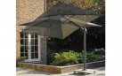 Ciemnoszary aluminiowy parasol ogrodowy PALERMO 3,5x3 noga boczna poszycie Spuncrylic ciemnoszare