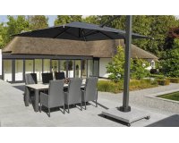 Obrotowy parasol ogrodowy 3x5x3 PALERMO Life antracyt podstawa granitowa na kółkach.