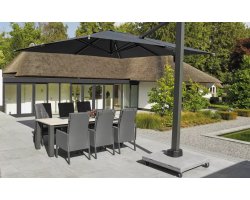 Obrotowy parasol ogrodowy 3x5x3 PALERMO Life antracyt podstawa granitowa na kółkach.