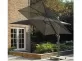 Ciemnoszary aluminiowy parasol ogrodowy PALERMO 3,5x3 noga boczna poszycie Spuncrylic ciemnoszare