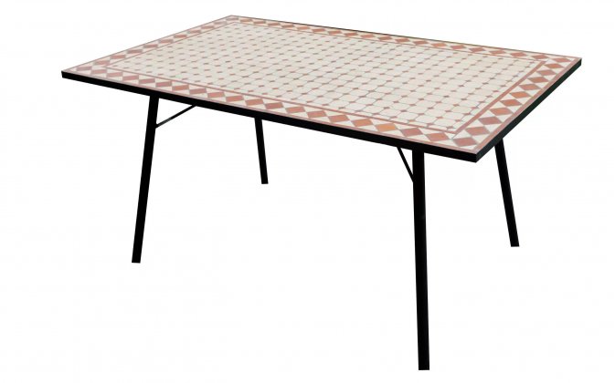 stół ogrodowy 150x90 z blatem z mozaiki