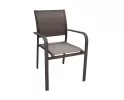 krzesło aluminium powłoka drewnopodobna ciemna