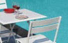 LUCCA stół ogrodowy składany aluminiowy 60×60 biały