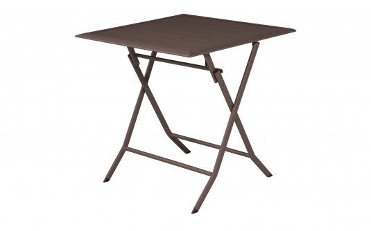 LUCCA stół ogrodowy składany aluminiowy 60×60 kawowy