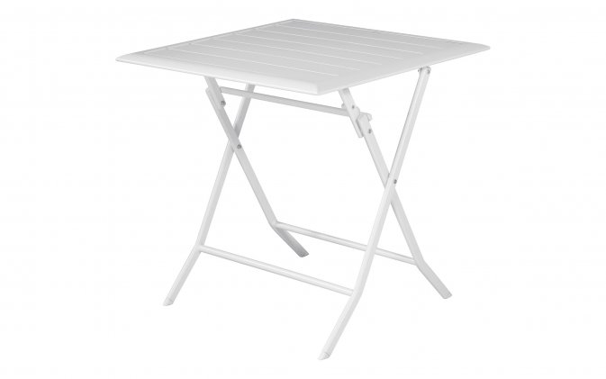 LUCCA stół ogrodowy składany aluminiowy 60×60 biały