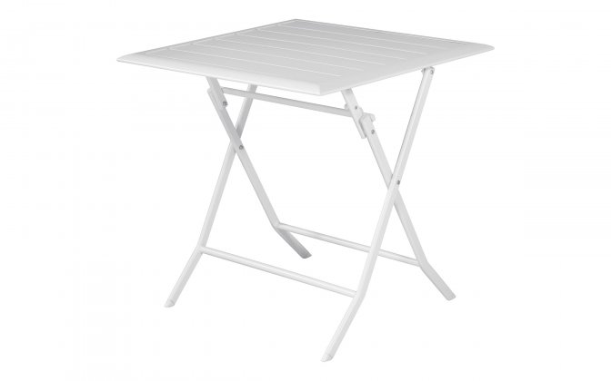 LUCCA stół ogrodowy składany aluminiowy 60×60 biały
