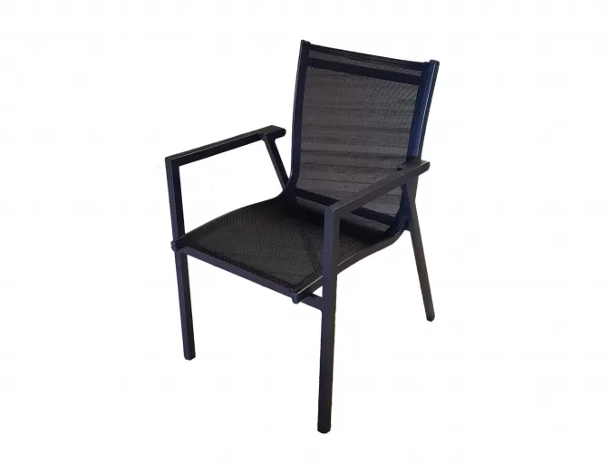 krzesło aluminiowe z tekstyliną na siedzisku i oparciu PIENZA