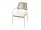 krzesło aluminiowe ogrodowe z kremową poduszką