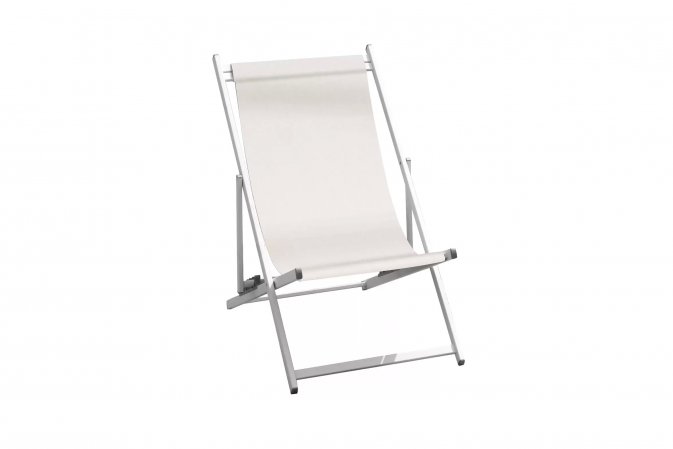 Leżak skłądany plażowy aluminiowy kremowy REGISTA
