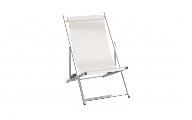 Leżak skłądany plażowy aluminiowy kremowy REGISTA