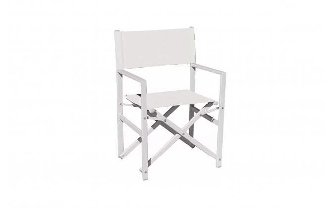 Kremowe krzesło skłądane aluminiowe reżyserskie REGISTA