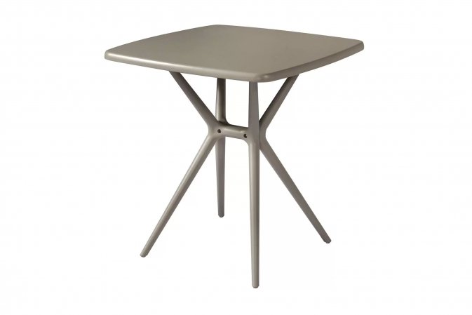 Beżowy stolik kawiarniany tworzywo sztuczne 70x70 MAROLA