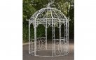 biały pawilon ogrodowy metalowy vinvintage