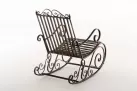 brąz fotel bujany retro metalowy