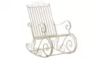 kremowy fotel bujany metalowy vintage