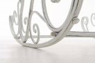 biały antyczny  fotel bujany retro metalowy