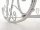biały antyczny  fotel bujany retro metalowy