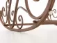 brązowy antyczny fotel bujany retro metalowy