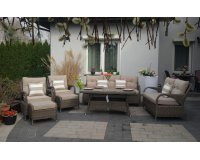 duże meble wypoczynkowe z technorattanu brązowy matowy