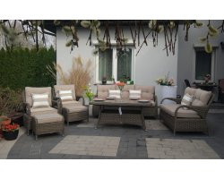 duże meble wypoczynkowe z technorattanu brązowy matowy