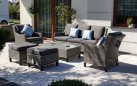 Meble wypoczynkowe na taras z technorattanu LIPARI SZARE