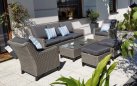 Meble wypoczynkowe na taras z technorattanu LIPARI SZARE