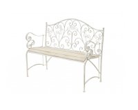 Metalowa łąwka ogrodowa biała postarzana prowansalska GATSBY 