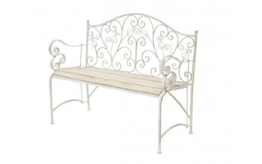 Metalowa łąwka ogrodowa biała postarzana prowansalska GATSBY Metalowa łąwka ogrodowa biała postarzana prowansalska GATSBY