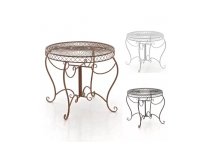 stół vintage Sheela śr. 90 cm metaloplastyka