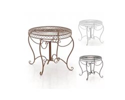 stół vintage Sheela śr. 90 cm metaloplastyka