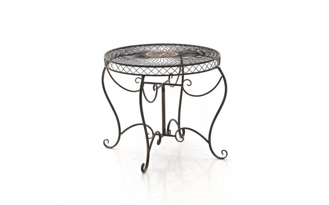 okrągły stół metaloplastyka 90cm w kolorze brąz patynowany