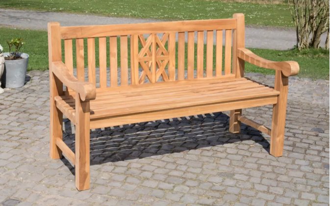Klasyczna ławka teak FLRYDA o szer. 120 cm