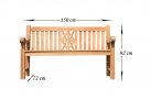 wymiary ławki teakowej 150 cm
