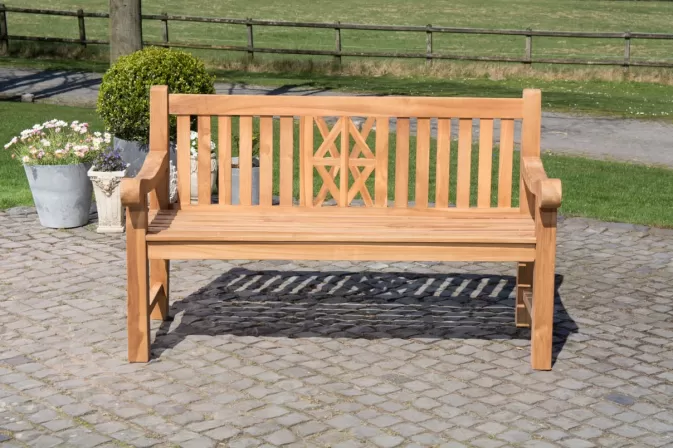 ławka ogrodowa z drewna teakowego 180 cm stylowa