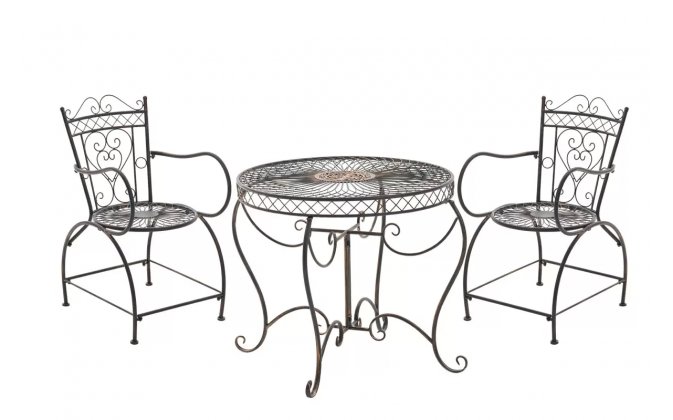 zestaw kawowy styl retro metaloplastyka SANARE brąz patynowany