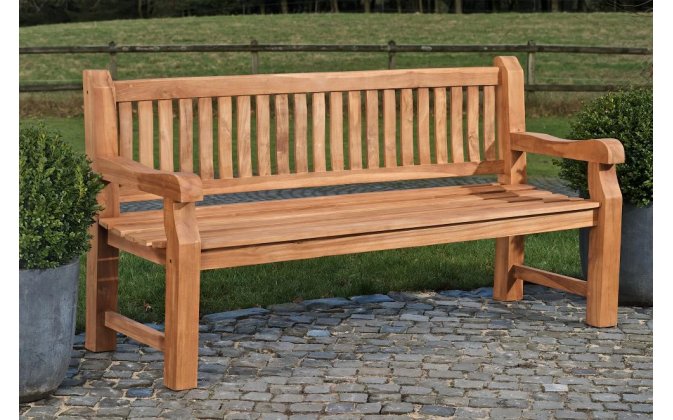 klasyczna solidna ławka ogrodowa teakowa JACK