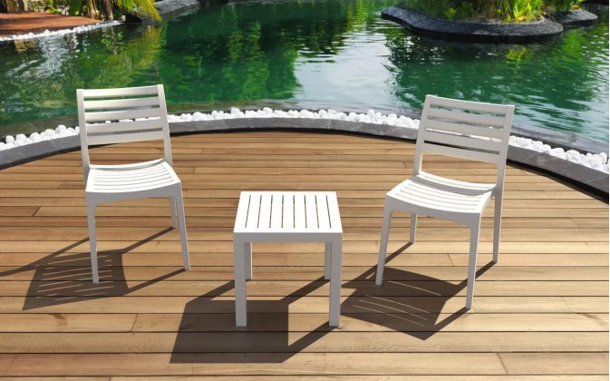 Kwadratowy stolik kawowy polipropylen OCEANOS Biały